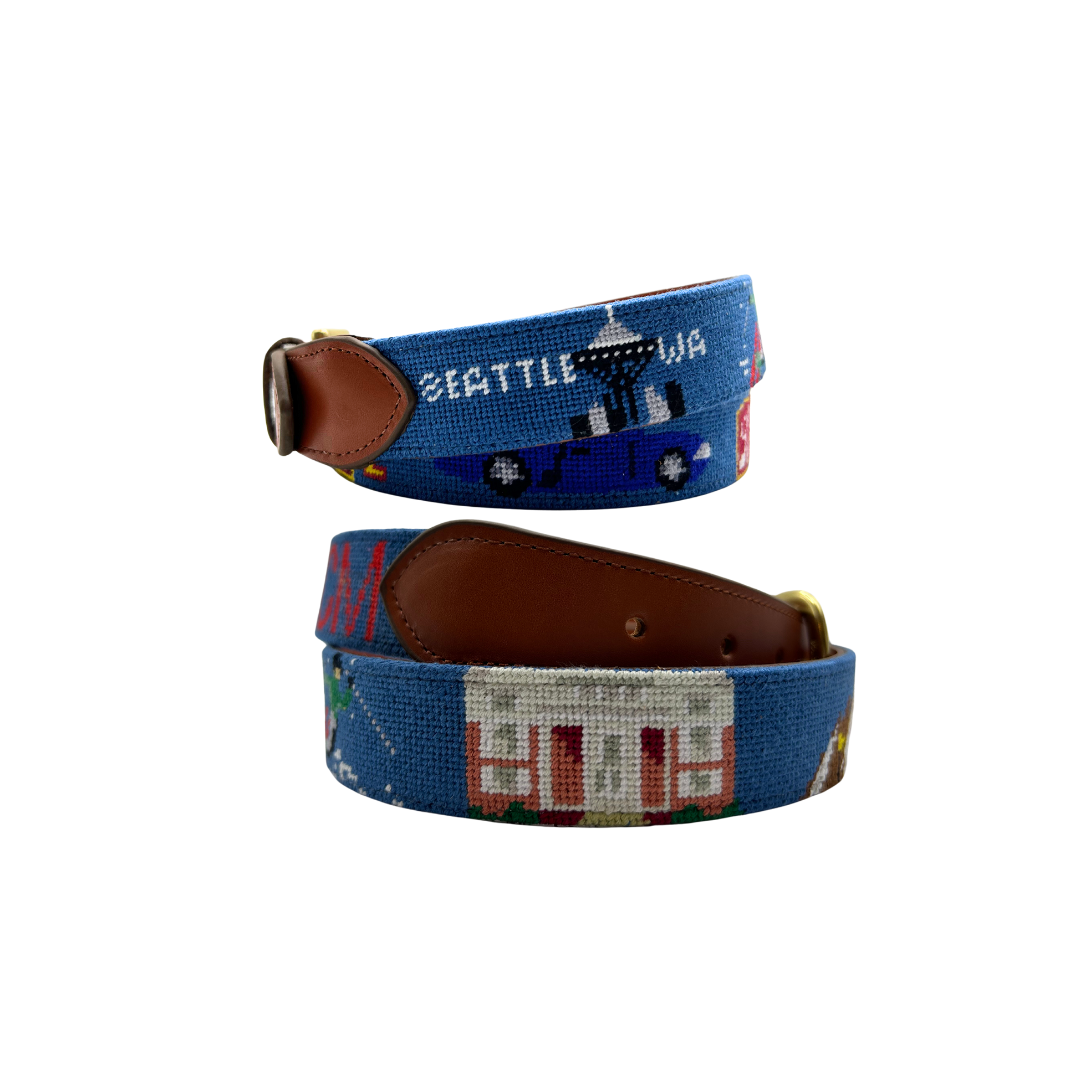 Needlepoint Custom Stitched Belt