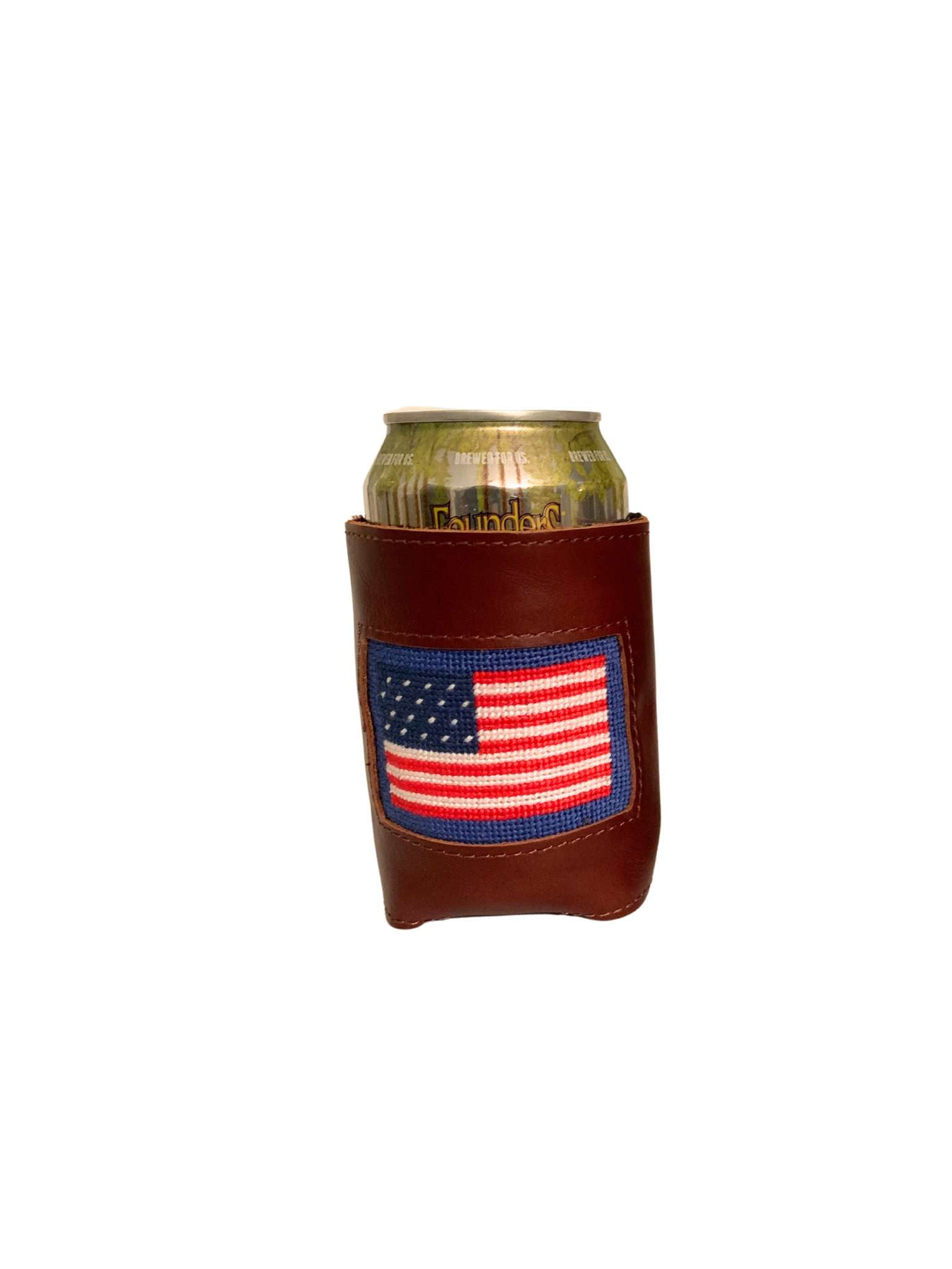 Needlepoint Can Cooler-Flag Design