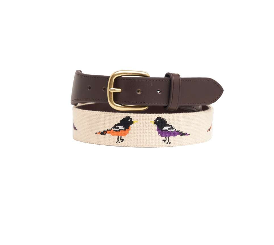 Bird Needlepoint Belt