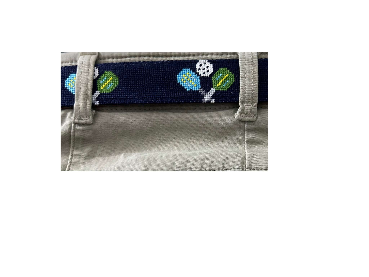 Pickleball Needlepoint Belt