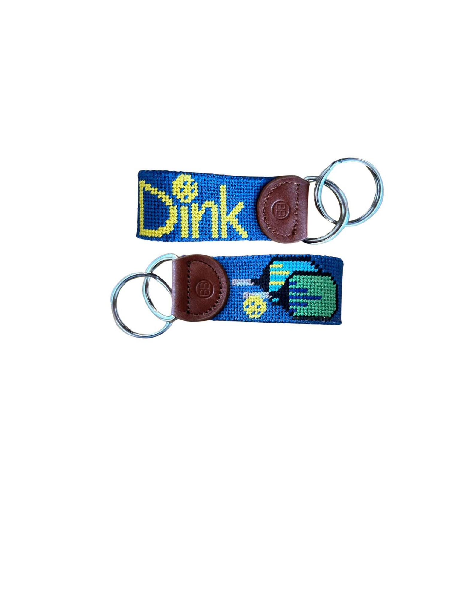 Needlepoint Key Fob - Pickleball design / Baldwin Belts