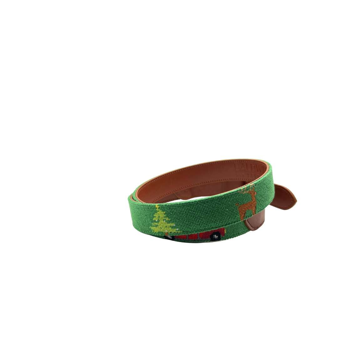 Christmas Truck Needlepoint Belt