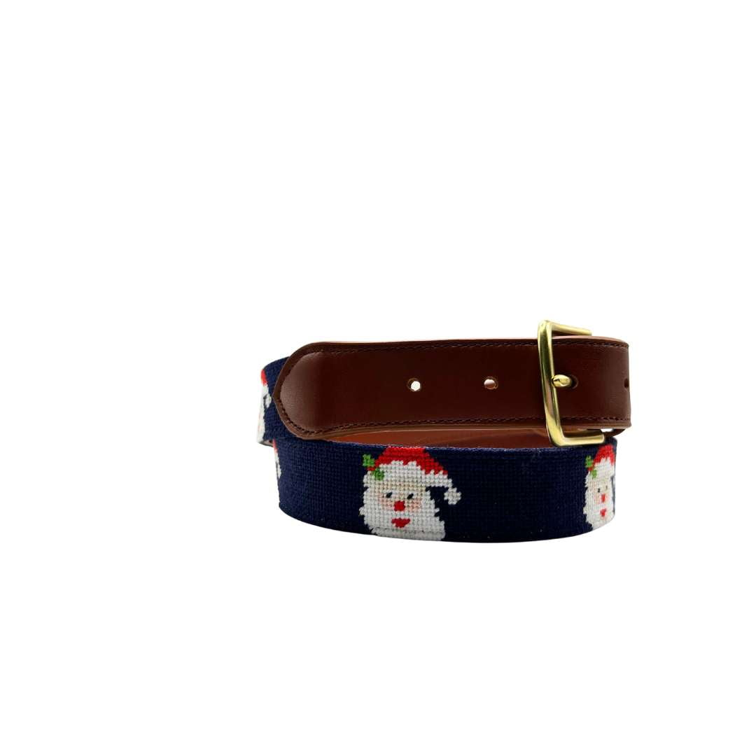 Needlepoint Belt-Santa design, hand stitched