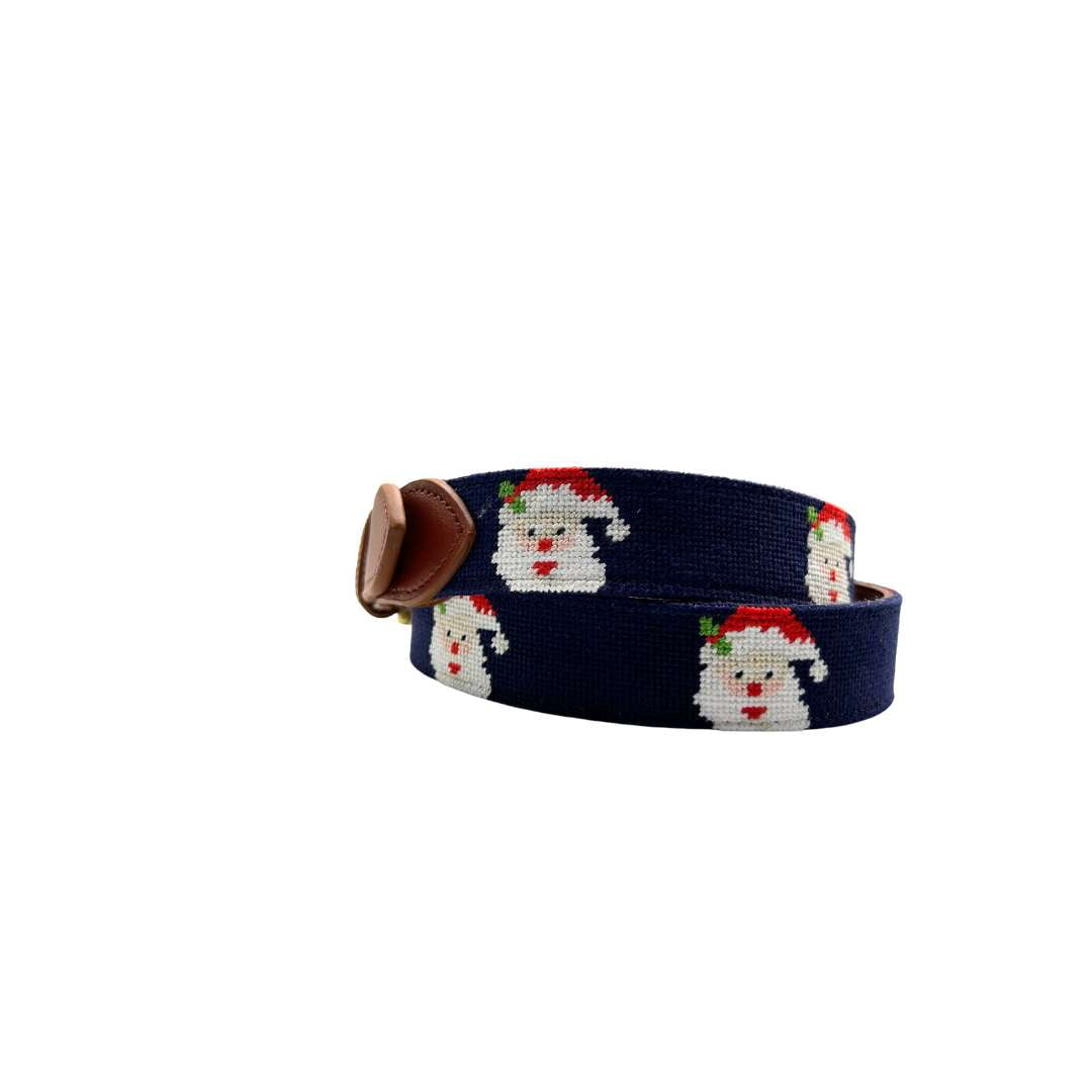 Needlepoint Belt-Santa design, hand stitched