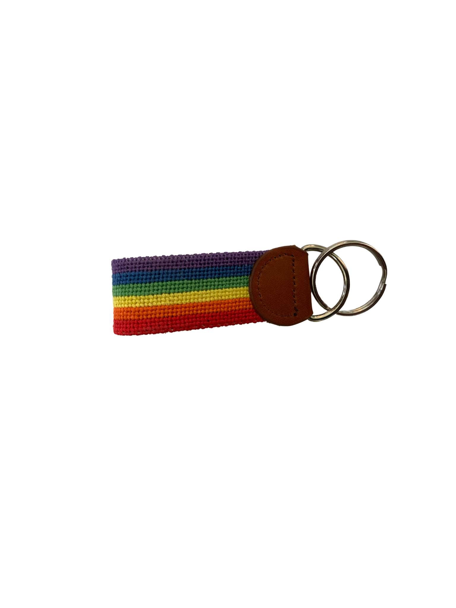 Needlepoint Key Fob Rainbow Design Key fob