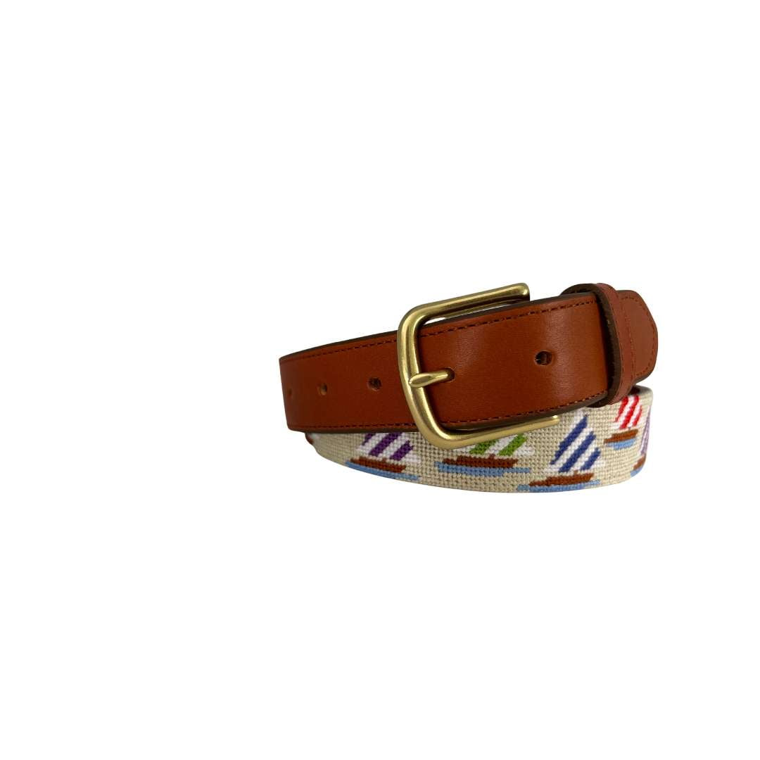 Sailboat Needlepoint Belt