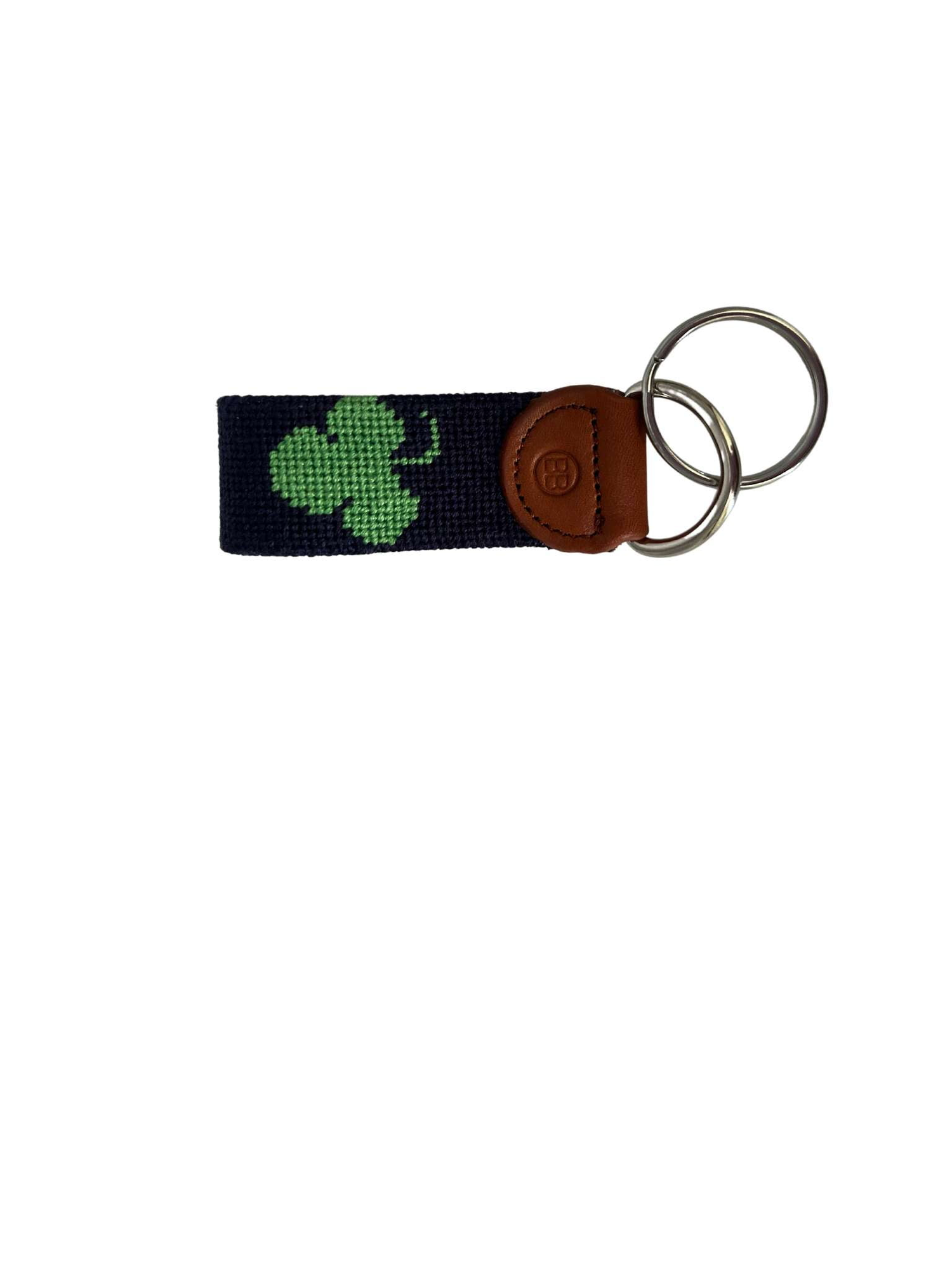 Needlepoint Key Fob , Clover Key Fob Hand Stitched