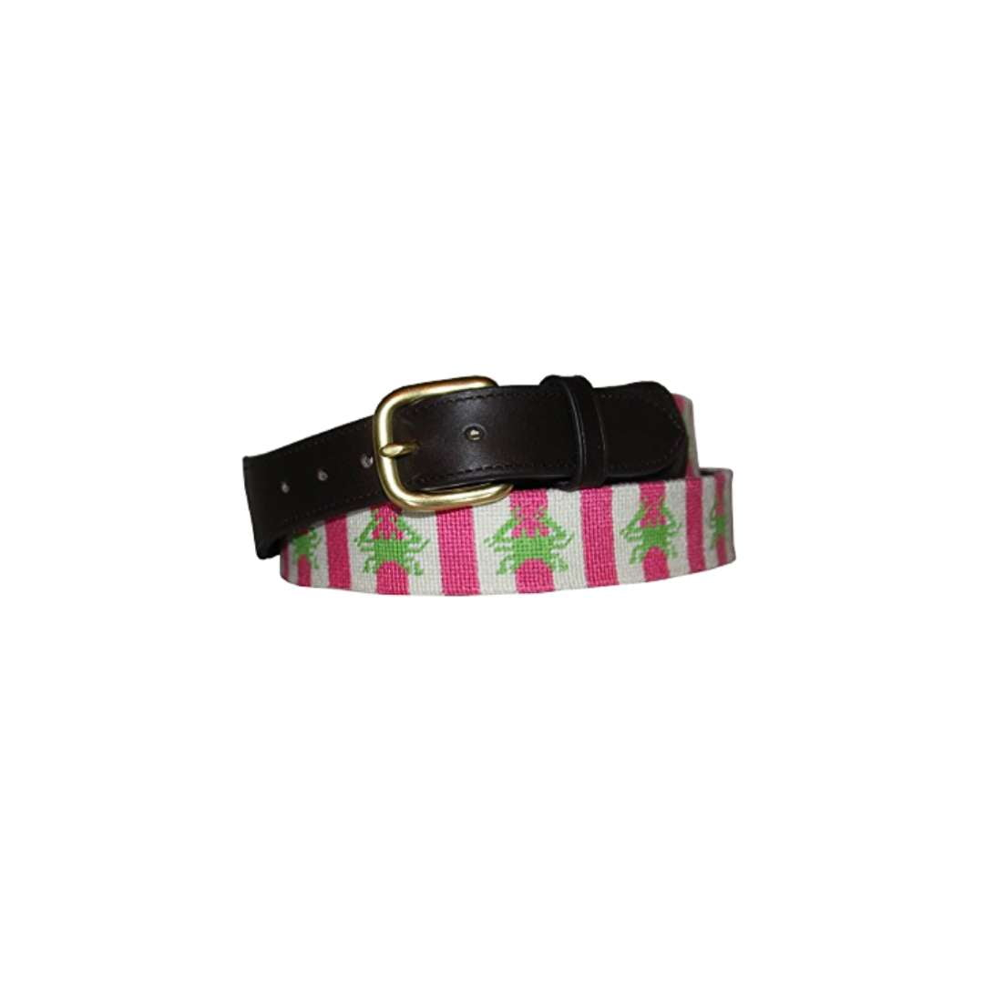 Needlepoint Belt-Preppy Crab Design