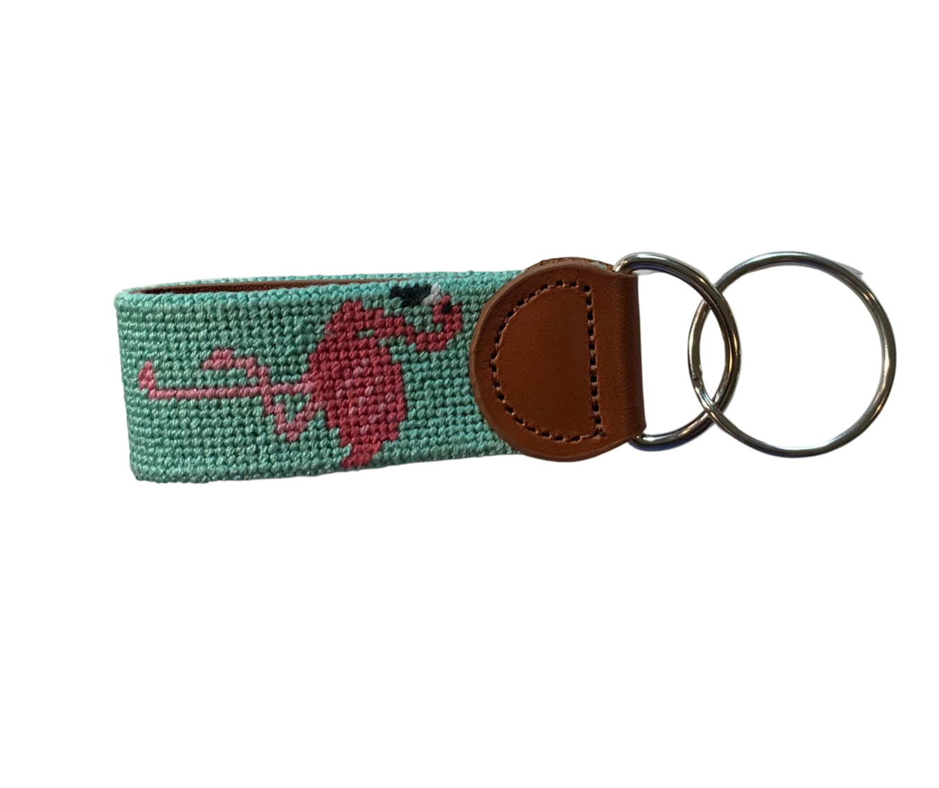 Needlepoint Key Fob - Flamingo Key Fob Design