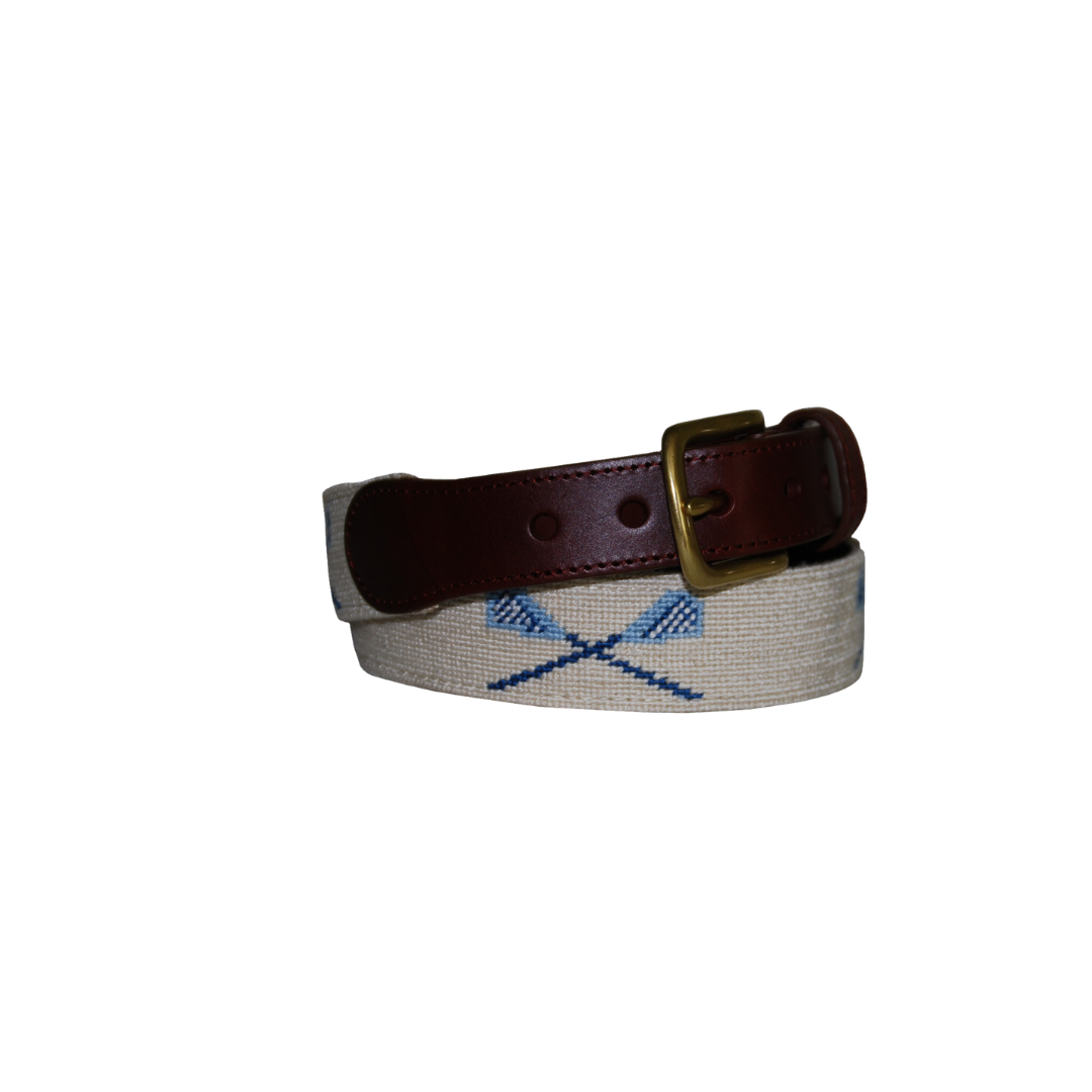 Lacrosse Needlepoint Belt for Young Adults