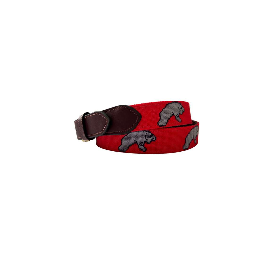 Manatee Needlepoint belt (Red)