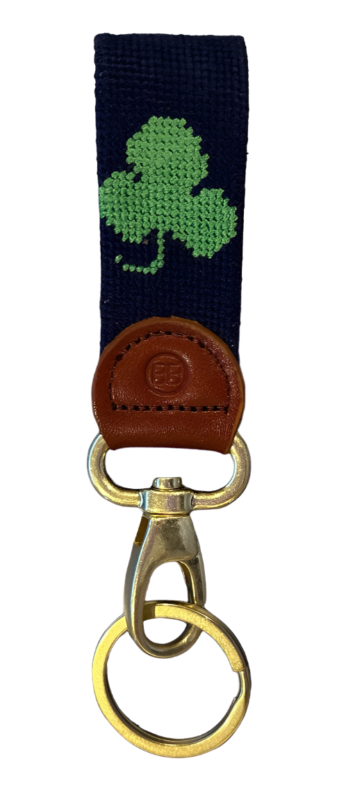 Needlepoint Key Fob , Clover Key Fob Hand Stitched (Copy)