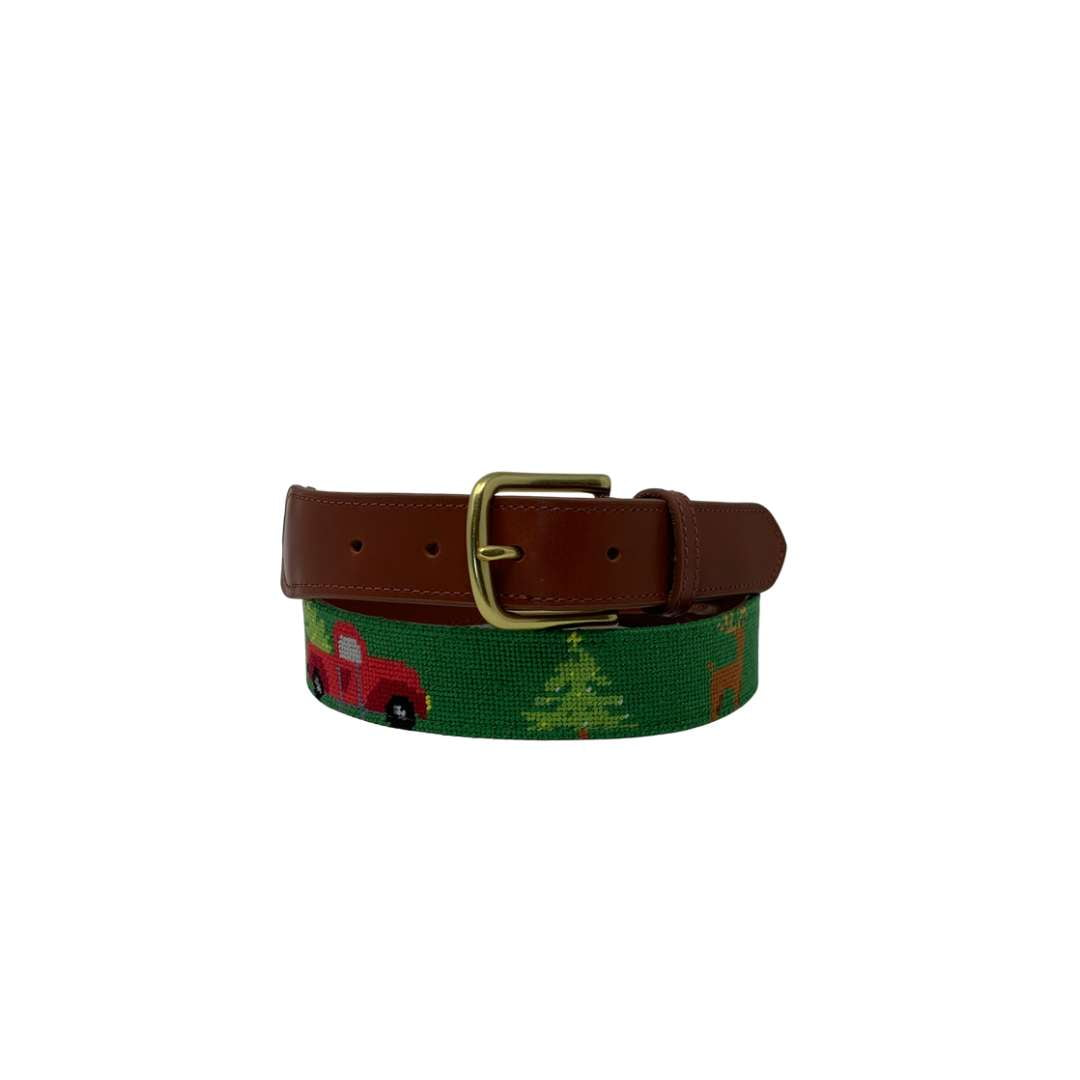 Christmas Truck Needlepoint Belt