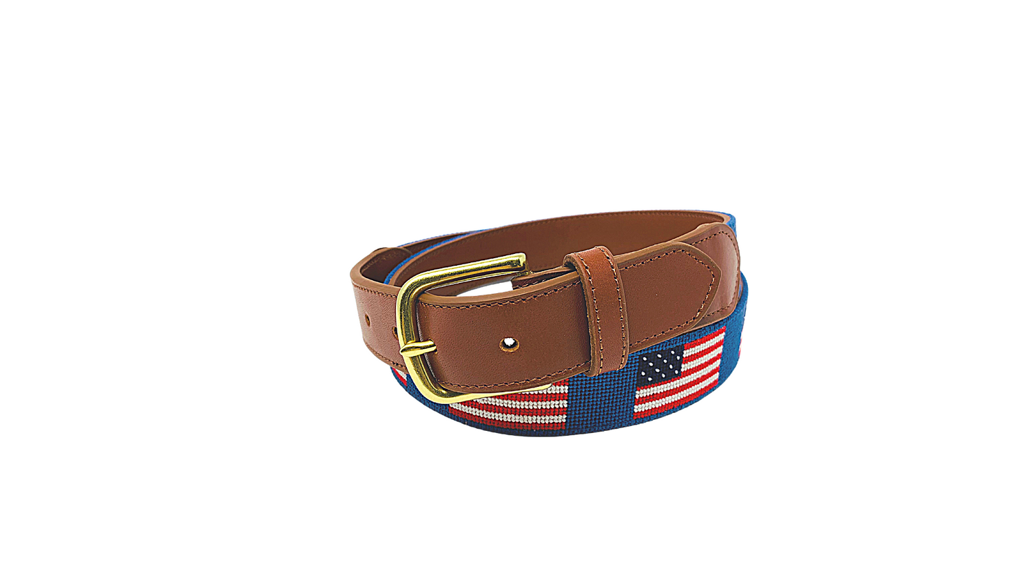 American Flag Needlepoint Belt-American Flag Design Hand stitched Needlepoint Belt