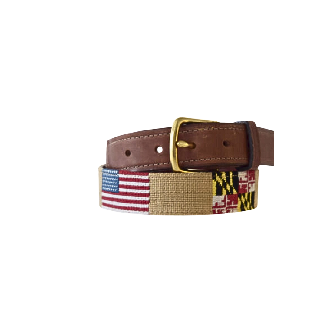 Maryland Flag Needlepoint Belt