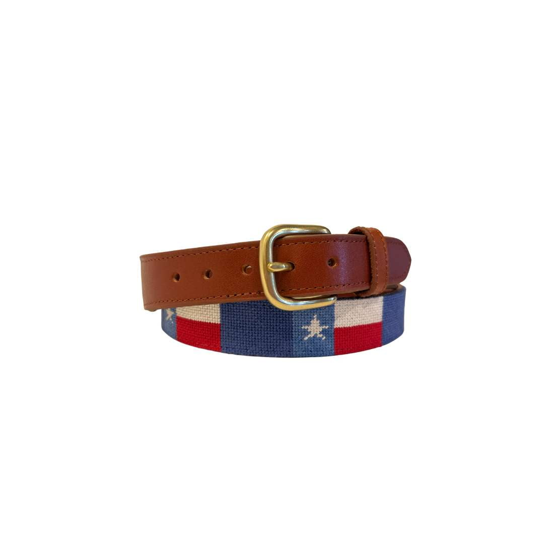 Needlepoint Belt- Texas Flag