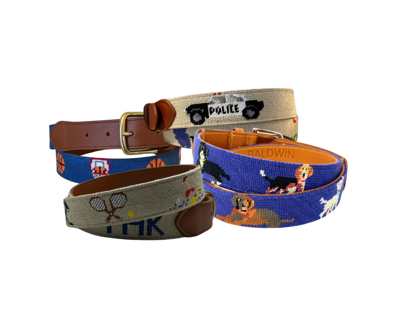 Needlepoint Custom Belts, Personalized Hand stitched belts to fit your personality!