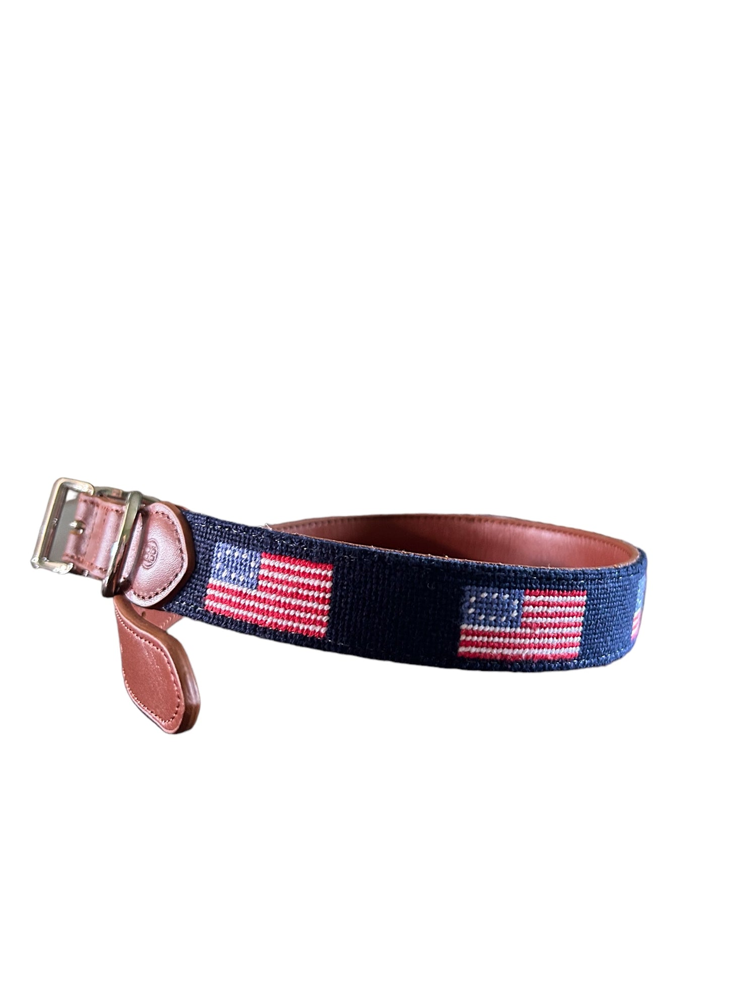 Needlepoint Dog Collar Betsy Ross American Flag Design