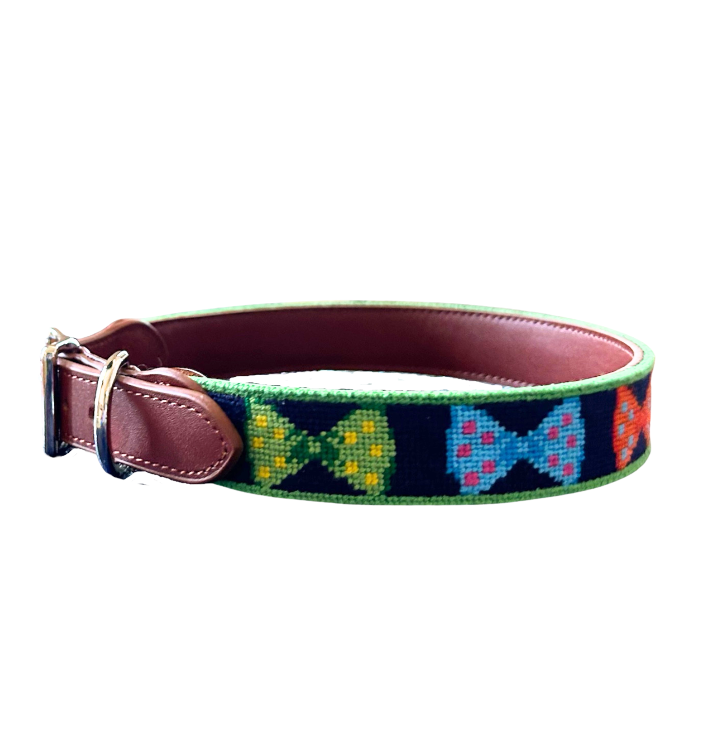 Needlepoint Bow Tie Dog Collar-