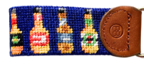 Needlepoint Key Fob , Beer Bottle Key Fob Hand Stitched