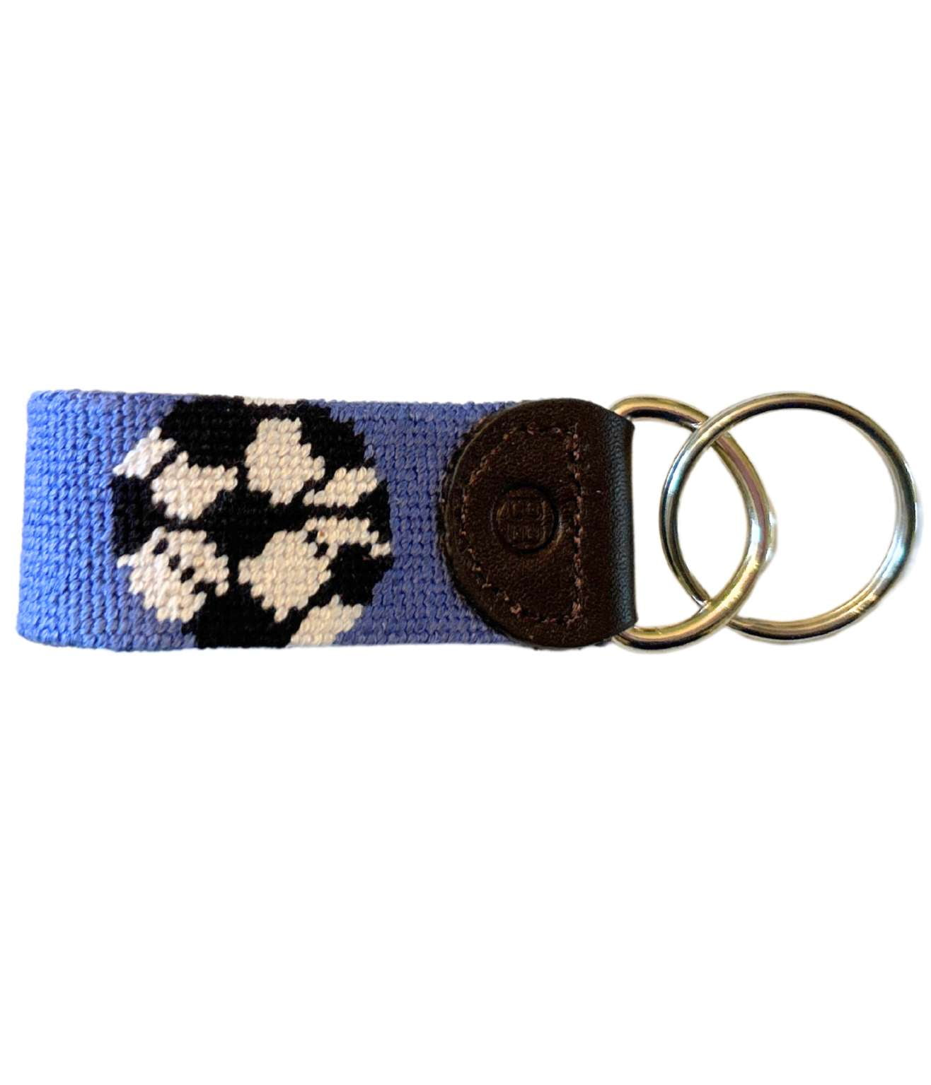 Needlepoint Key Fob- Soccer Ball Key Fob, hand stitched