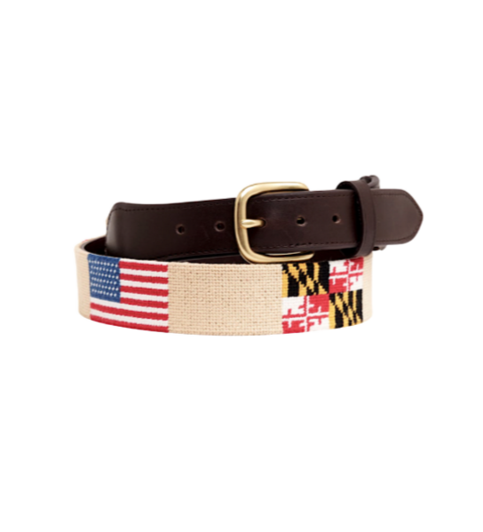 Needlepoint Belt- Maryland flag Needlepoint design