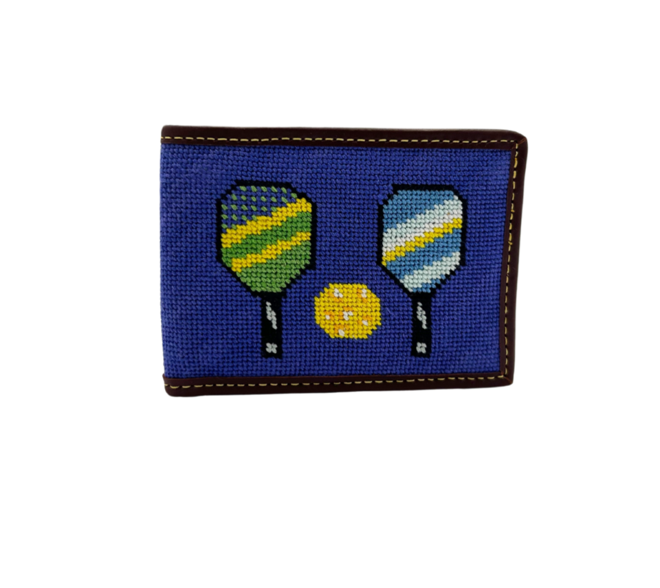 Needlepoint Wallet- Pickleball Design