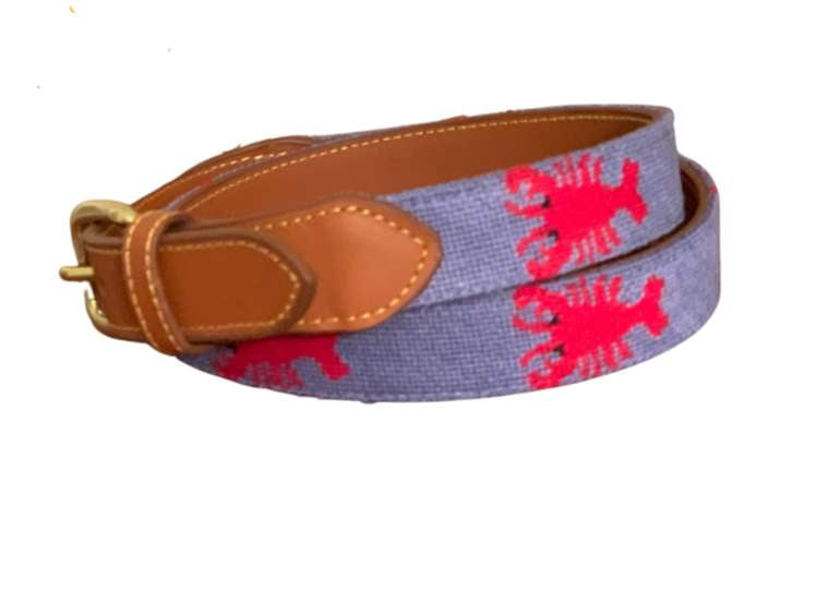 Needlepoint Belt- Lobster Design (Women / Young Adult)