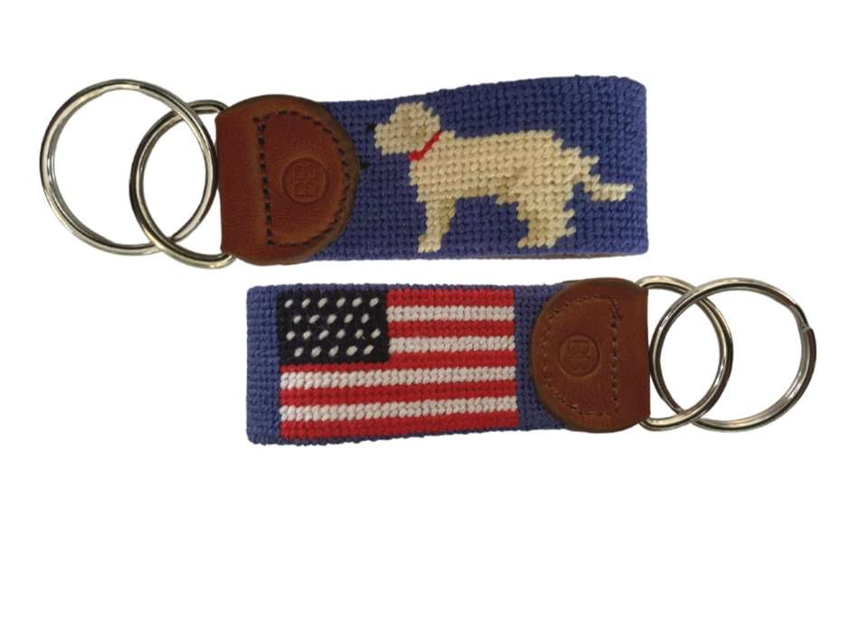 Needlepoint Key Fob  Retriever design / Baldwin Belts