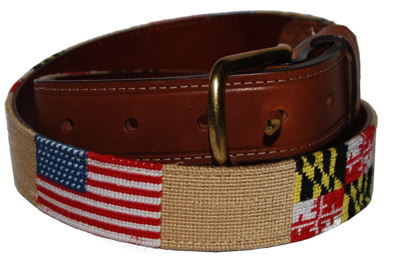 Maryland Flag Needlepoint Belt