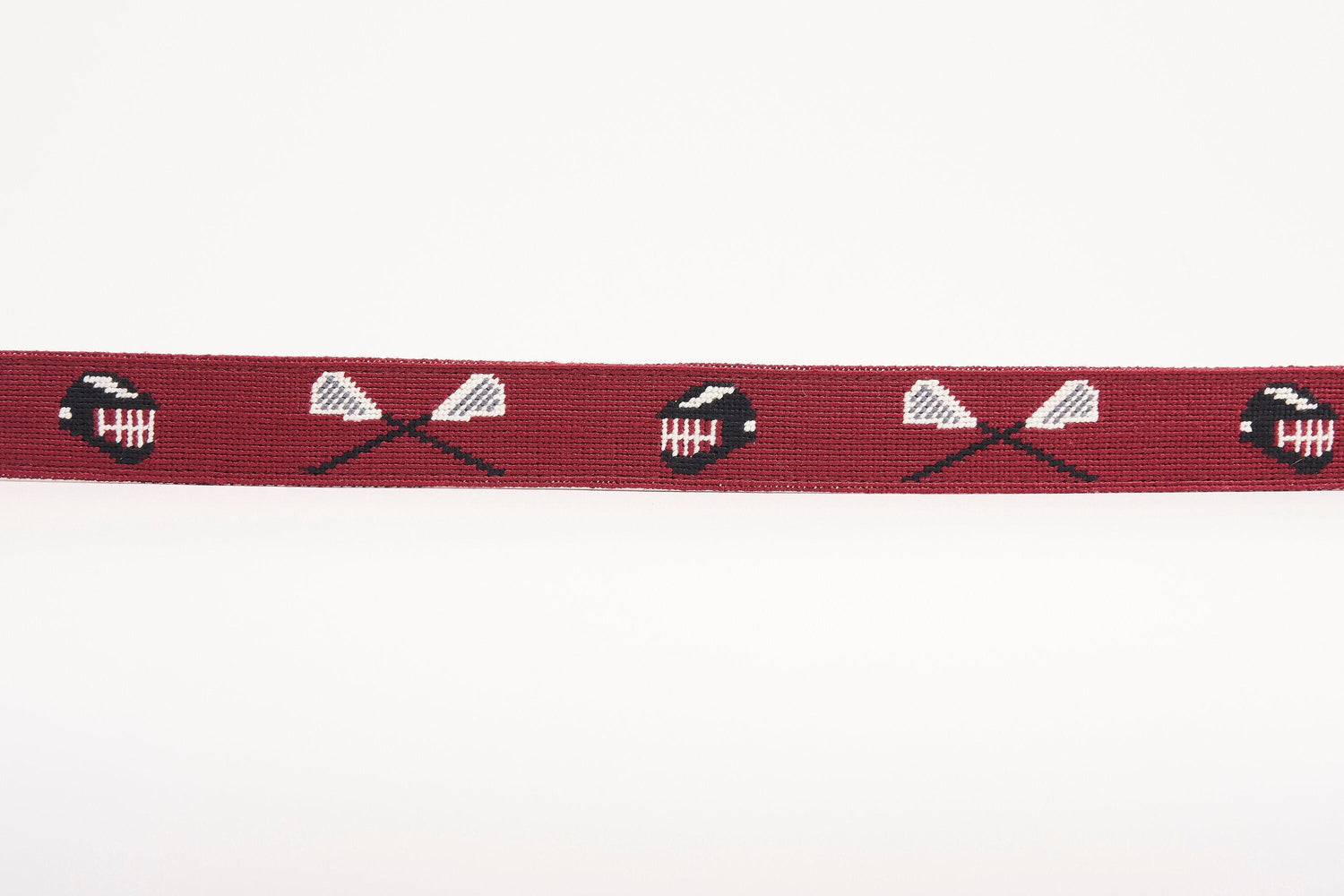 Needlepoint Maroon Lacrosse Belt