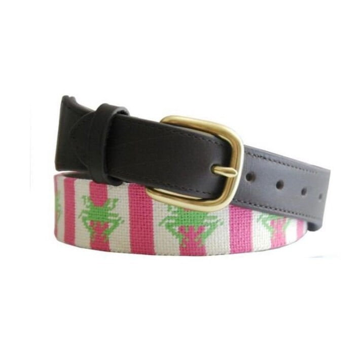 Needlepoint Belt-Preppy Crab Design