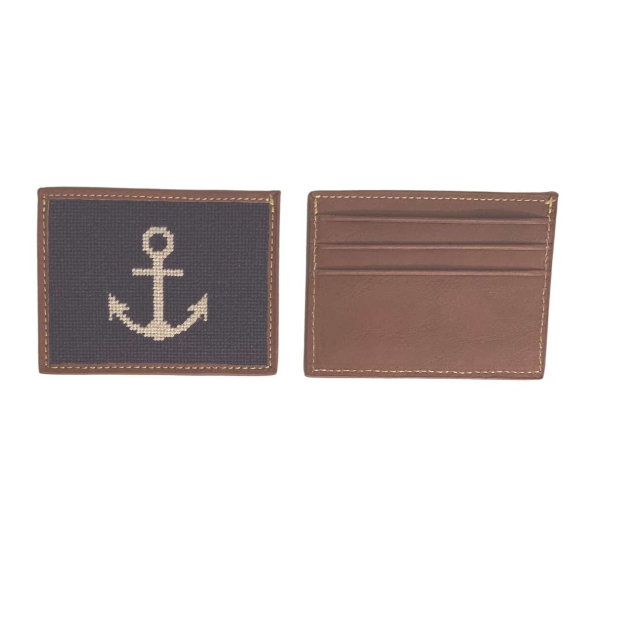 Needlepoint Card Wallet- Anchor Design